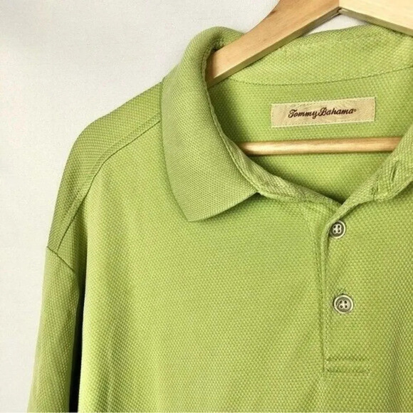 Tommy Bahama Lime Green Textured Short Sleeve Polo XL - Picture 3 of 3